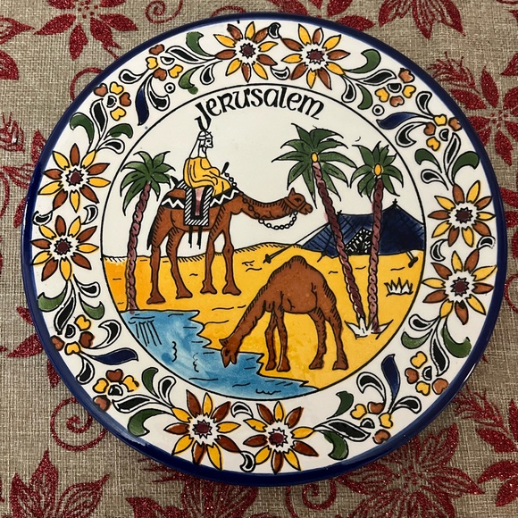 Jerusalem Plate, Holy Land, Camel Plate, Hand Painted - Picture 3 of 3